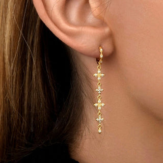 Rose Marie Paris - Hoop Dangling Fleur - Gold