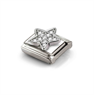 Nomination - Link SYMBOLS steel 925 sterling silver RICH STAR ZIRCONIA WHITE