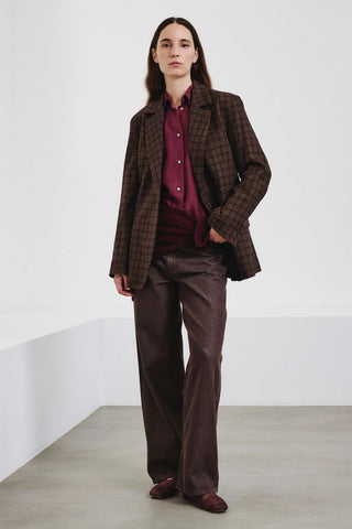 POMANDÈRE - Silk Twill Shirt - Burgundy