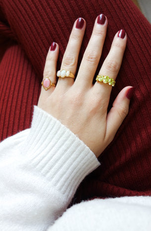 All The Luck in the World - Chérie Ring Ovals - Lime