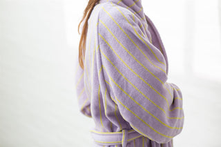 BONGUSTA - Naram Bathrobe - Lilac & Neon Yellow