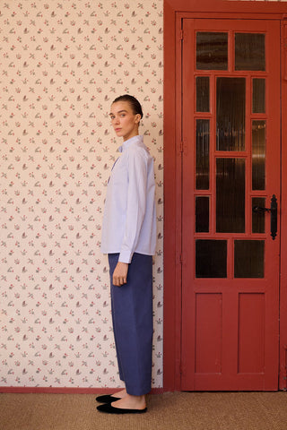 MARIA DE LA ORDEN - Bianca Shirt - Sky Bue Stripe