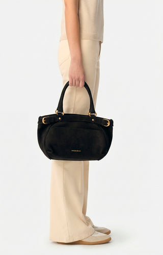 VANESSA BRUNO - Lune 24H Bag - Black Nubuck