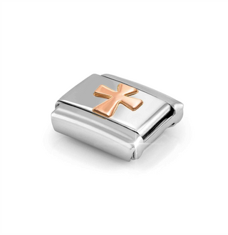 Nomination - Link composable classic SYMBOLS steel 9k rose gold  CROSS