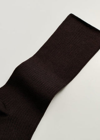 AIAYU - Cotton Rib Socks - Chocolate