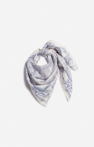 VANESSA BRUNO - Endy Scarf - Blanc/Bleu