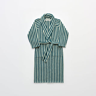 BONGUSTA - Naram Bathrobe - Sea Foam & Deep Teal