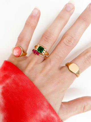 All The Luck in the World - Chérie Ring Square - Green Clear