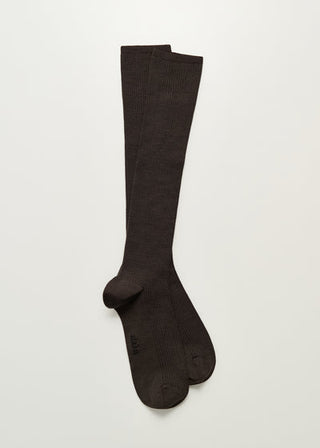 AIAYU - Wool Knee Socks - Brown