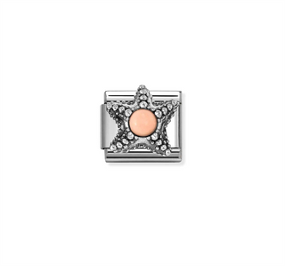 Nomination - Link SYMBOLS os stone 925 sterling silver PINK CORAL STARFISH