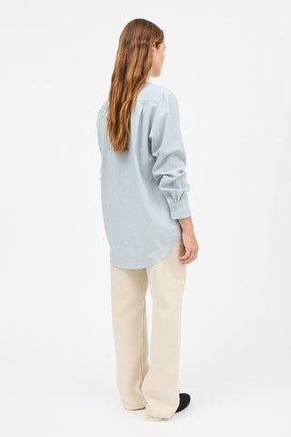 SKALL - Nico Shirt - Tiny Blue Stripe