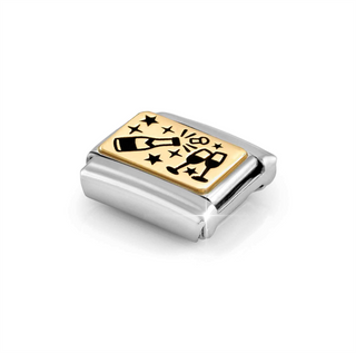 Nomination - Link CLASSIC PLATES steel 18k gold CHEERS