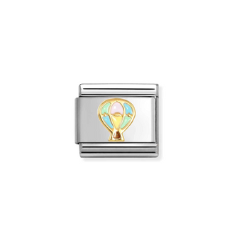 Nomination - Link SYMBOLS enamel and 18k gold HOT AIR BALLOON MIXCOLOR