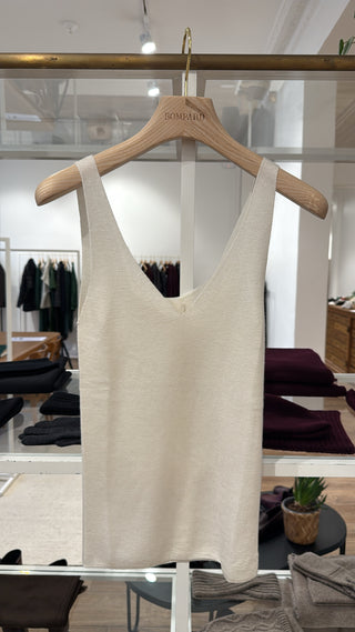 BOMPARD - Extrafine Seamless Ribbed Tank Top - Naturel