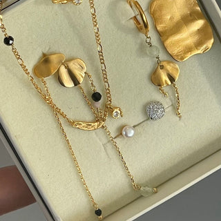 STINE A - Festive Clear Sea Earring W/Chains & Stones Single