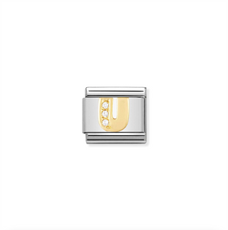 Nomination - LINK LETTER 18k Gold & Zirconia U