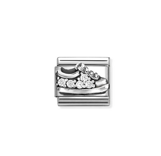 Nomination - Link CLASSIC oxidized symbols steel 925 sterling silver WHITE SNEAKER