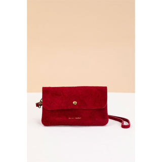 MAISON FANLI - Line Pouch - Daim Rouge Carmin