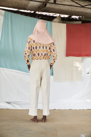 OSHADI - Quilted Ina Chinos - Ecru
