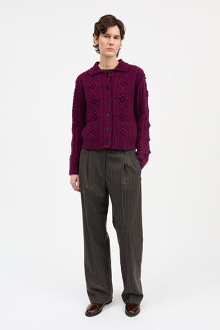 SKALL - Alvilda Cardigan - Dark Berry