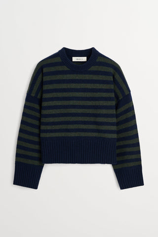 SKALL - Campa Jumper - Navy/Dark Green Stripe