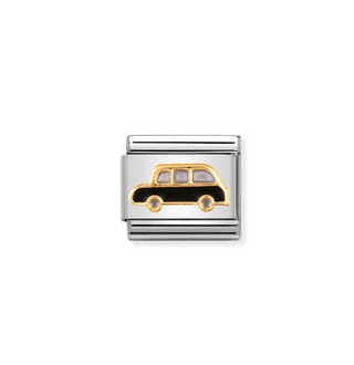 Nomination - Link CLASSIC UK enamel and 18k gold BLACK CAB