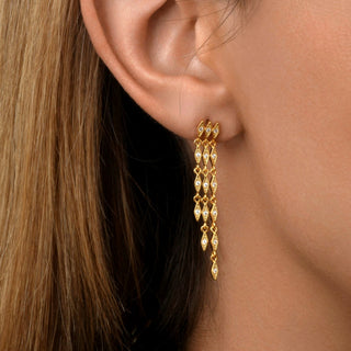 Rose Marie Paris - Stud Dangling Trapeze - Gold