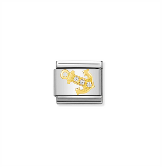 Nomination - Link SPORTS stainless steel 8k gold cubic zirconia WHITE ANCHOR
