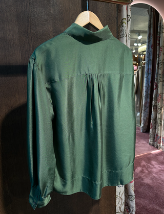 POMANDÈRE - Silk Twill Shirt - Seaweed Green