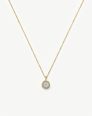 MISSOMA - Molten Soft Square Pavé Pendant Necklace - Gold