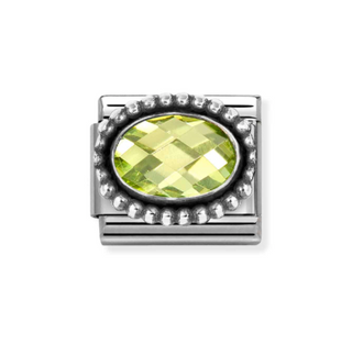 Nomination - Link FACETED OVAL 925 sterling silver GREEN