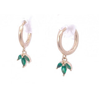 Rose Marie Paris - Hoop 3 Petals Green - Gold