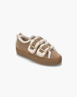 INUIKII - Shearling Low Velcro Buckle - Light Beige