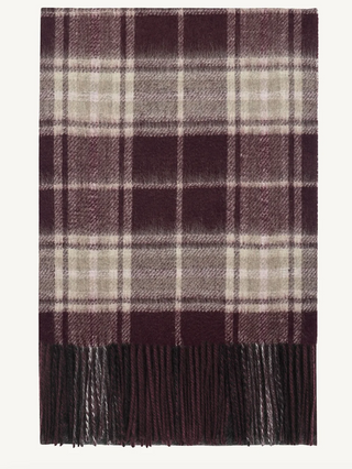 BOMPARD - Fringed Tartan Scarf - Grenat/Millet