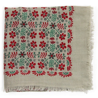 LES BELLES VAGABONDES - Carré Wool Agata - Rouge