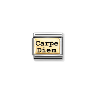 Nomination - Link CLASSIC PLATES ic steel 18k gold CARP DIEM