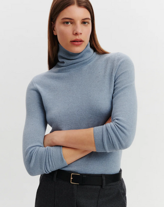 BOMPARD - Classic Turtleneck Sweater - Bleu Granit