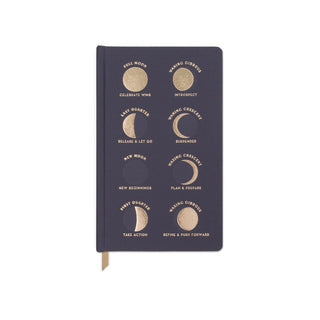 DesignWorks Ink - Bookcloth Hardcover Journal - Moon Phases