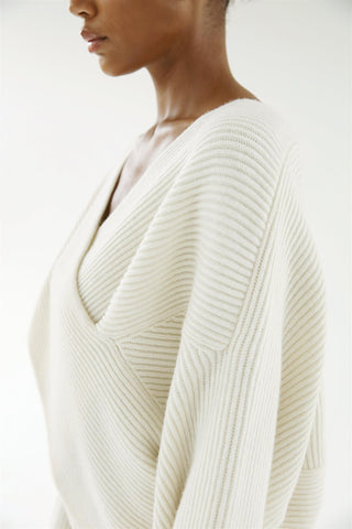 ALMADA LABEL - Gia Cross Wrap Sweater - Cream