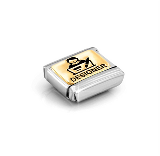 Nomination - Link PLATES steel 18k gold DESIGNER