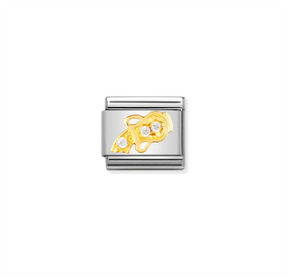 Nomination - Link CLASSIC ZODIAC stainless steel with 18k gold and cubic zirconia AQUARIUS