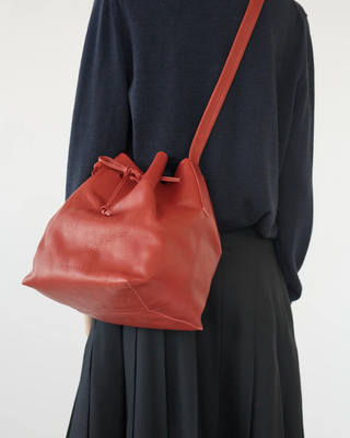 AF Agger - Full Grain Leather Bucket Bag - Red
