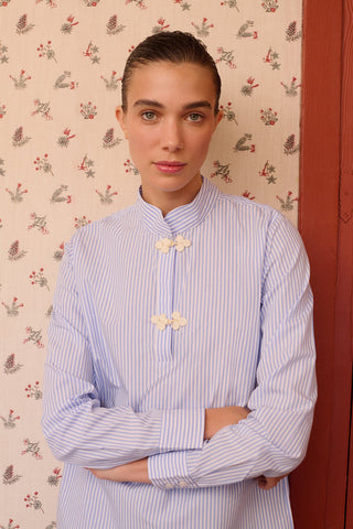 MARIA DE LA ORDEN - Bianca Shirt - Sky Bue Stripe