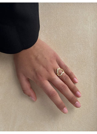 Pico Copenhagen - Elva Heart Crystal Ring - Clear