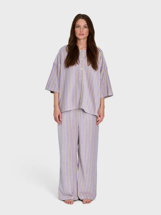 BONGUSTA - Naram Oversized Shirt - Lilac & Neon Yellow