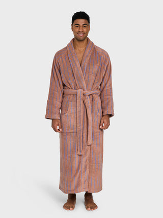 BONGUSTA - Naram Bathrobe - Camel & Ultramarine