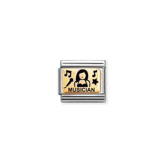 Nomination - Link PLATES JOB steel 18k gold MUSICIAN GIRL