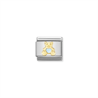 Nomination - Link SYMBOLS  18k gold Light Blue Bear