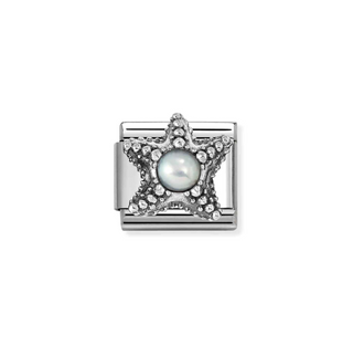Nomination - Link SYMBOLS os stone steel 925 sterling silver WHITE PEARL STARFISH