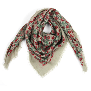 LES BELLES VAGABONDES - Carré Wool Agata - Rouge